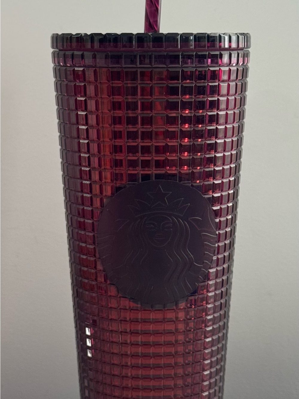 Starbucks Deep Garnet Studded Tumbler with Straw